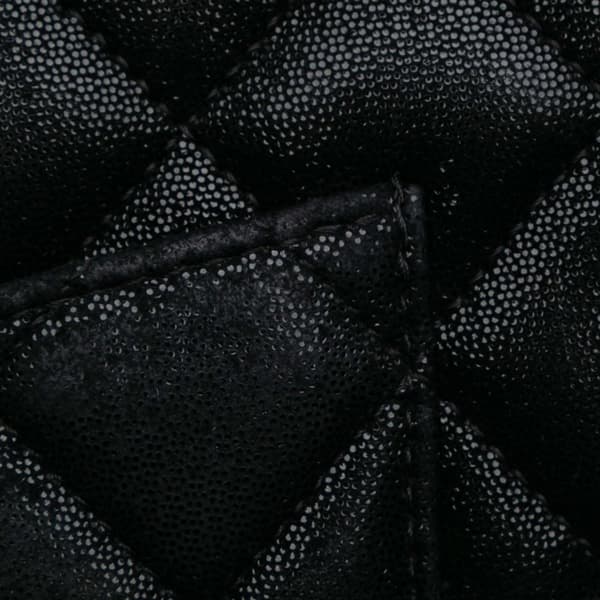 Pre-owned Chanel Iridescent Caviar Crystal CC Wallet On Chain Black