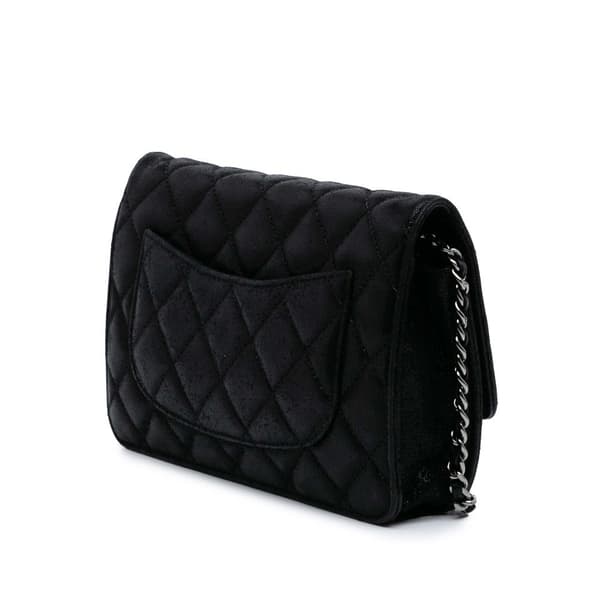 Pre-owned Chanel Iridescent Caviar Crystal CC Wallet On Chain Black