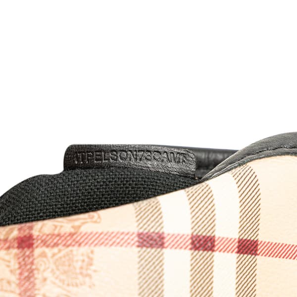Pre-owned Burberry Haymarket Check Coated Canvas Crossbody Brown