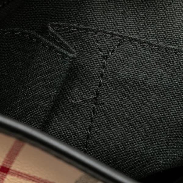 Pre-owned Burberry Haymarket Check Coated Canvas Crossbody Brown