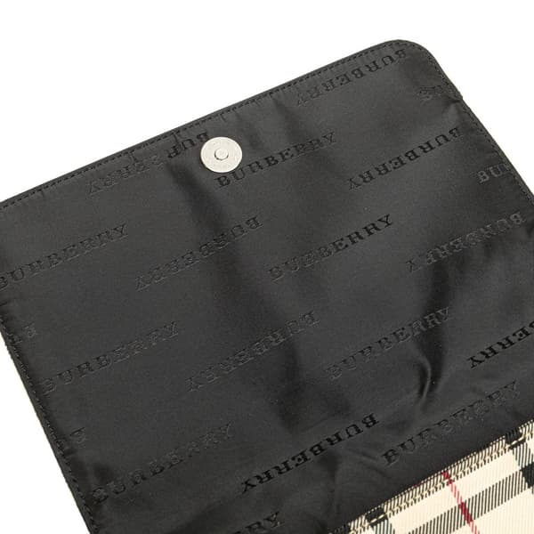 Pre-owned Burberry House Check Canvas Flap Crossbody Brown