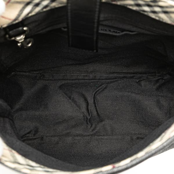 Pre-owned Burberry Nova Check Canvas and Denim Crossbody Brown