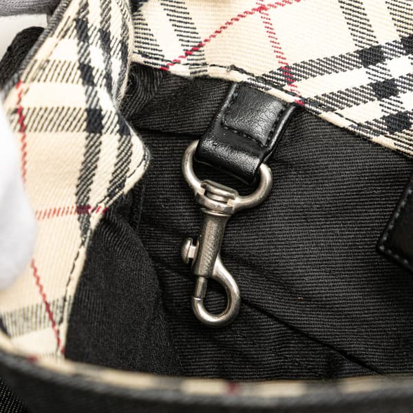 Pre-owned Burberry Nova Check Canvas and Denim Crossbody Brown