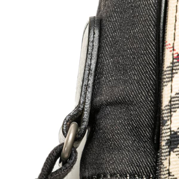 Pre-owned Burberry Nova Check Canvas and Denim Crossbody Brown
