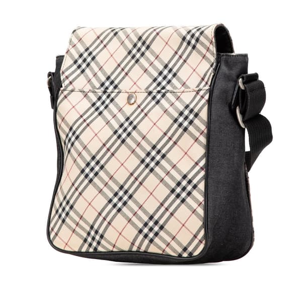 Pre-owned Burberry Nova Check Canvas and Denim Crossbody Brown