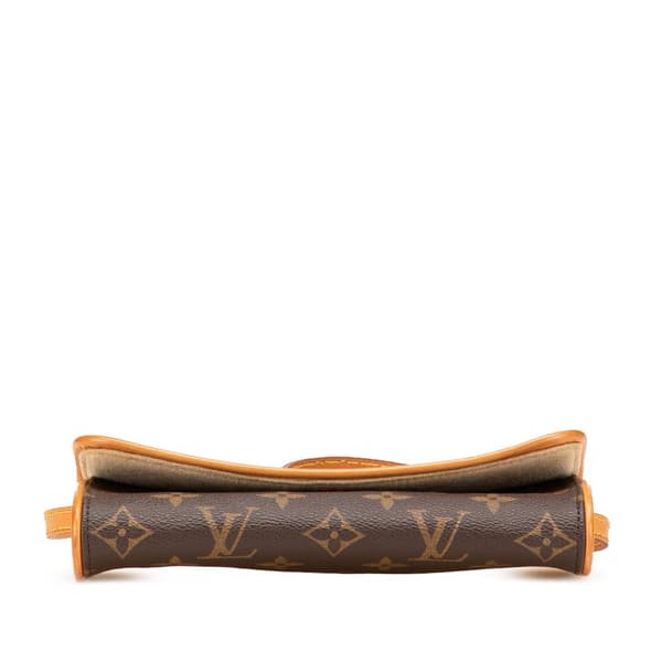 Pre-owned Louis Vuitton Monogram Pochette Twin PM Brown