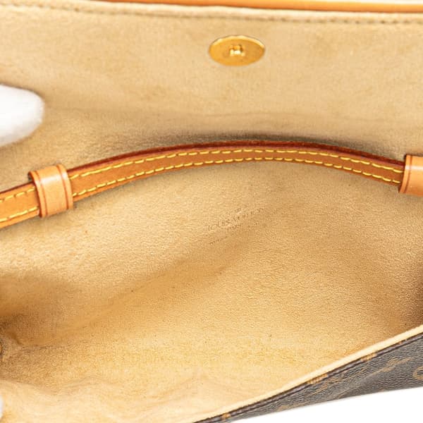 Pre-owned Louis Vuitton Monogram Pochette Twin PM Brown
