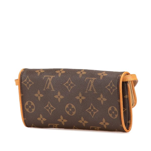 Pre-owned Louis Vuitton Monogram Pochette Twin PM Brown