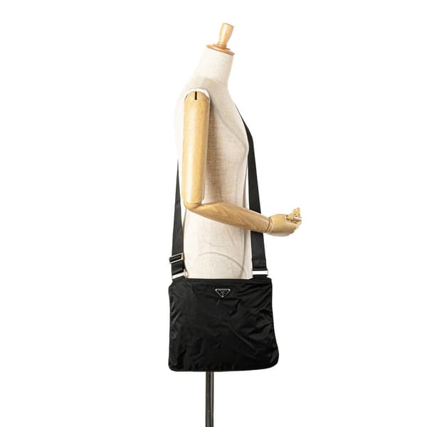 Pre-owned Prada Tessuto Zip Top Crossbody Black