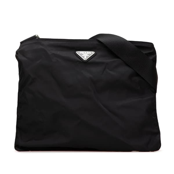 Pre-owned Prada Tessuto Zip Top Crossbody Black