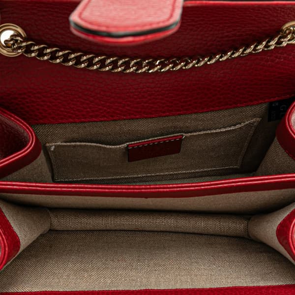 Pre-owned Gucci Small Dollar Calfskin Interlocking G Crossbody Red