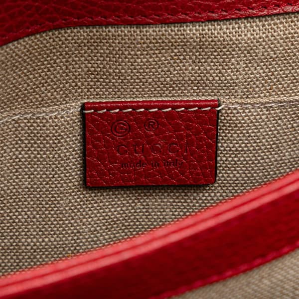 Pre-owned Gucci Small Dollar Calfskin Interlocking G Crossbody Red