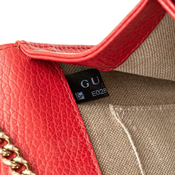 Pre-owned Gucci Small Dollar Calfskin Interlocking G Crossbody Red