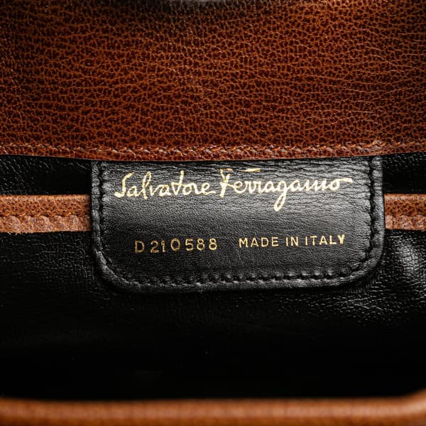 Pre-owned Ferragamo Leather Vara Crossbody Brown