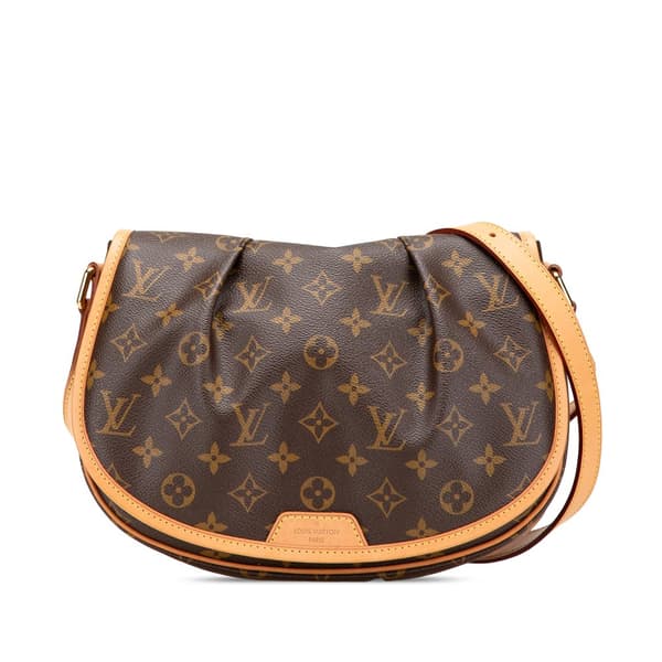 Pre-owned Louis Vuitton Monogram Menilmontant PM Brown
