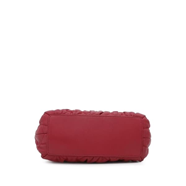 Pre-owned Dior Mini Lambskin Cannage Gaufre Delices Bag Red