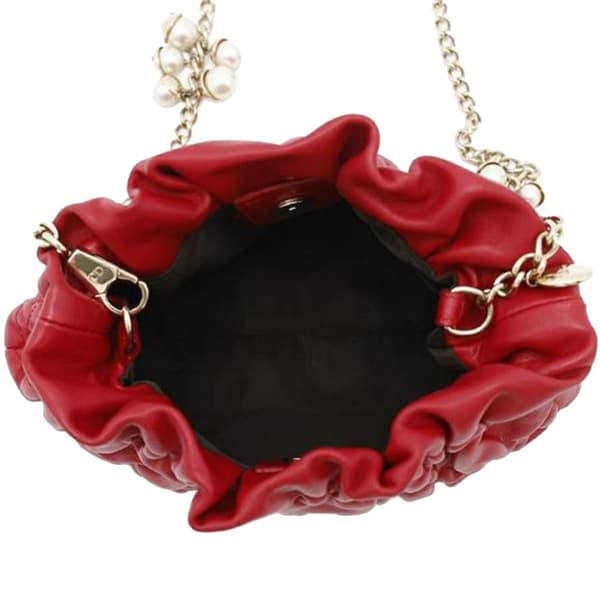 Pre-owned Dior Mini Lambskin Cannage Gaufre Delices Bag Red