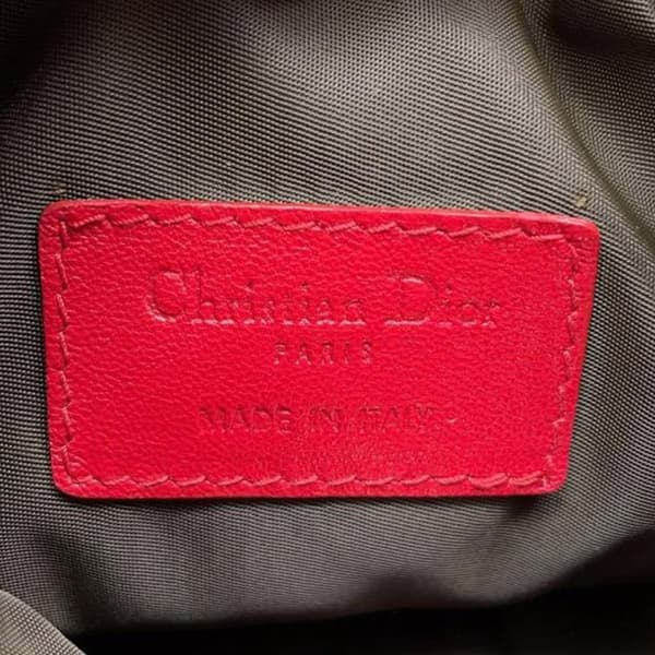 Pre-owned Dior Mini Lambskin Cannage Gaufre Delices Bag Red
