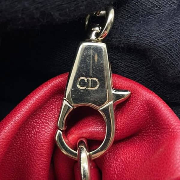 Pre-owned Dior Mini Lambskin Cannage Gaufre Delices Bag Red