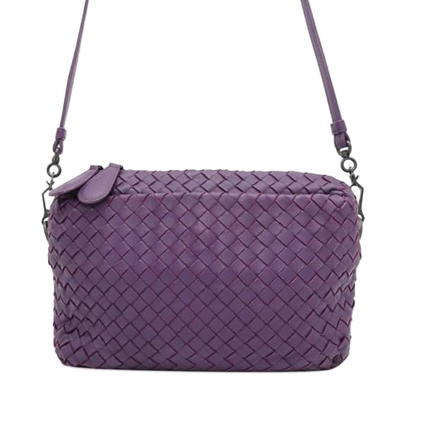 Pre-owned Bottega Veneta Nappa Intrecciato Crossbody Purple