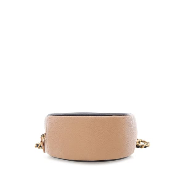 Pre-owned Chanel Caviar CC Filigree Round Crossbody Brown