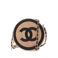 Miniatyrbild 1 av 10: Pre-owned Chanel Caviar CC Filigree Round Crossbody Brown