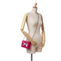 Miniatyrbild 9 av 10: Pre-owned Dior Leather Patch Embroidered Diorama Wallet On Chain Pink