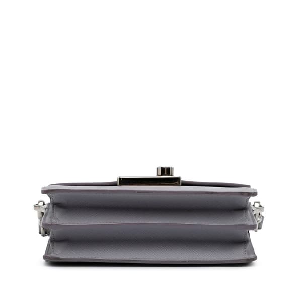 Pre-owned Prada Saffiano Lux Sound Lock Crossbody Purple