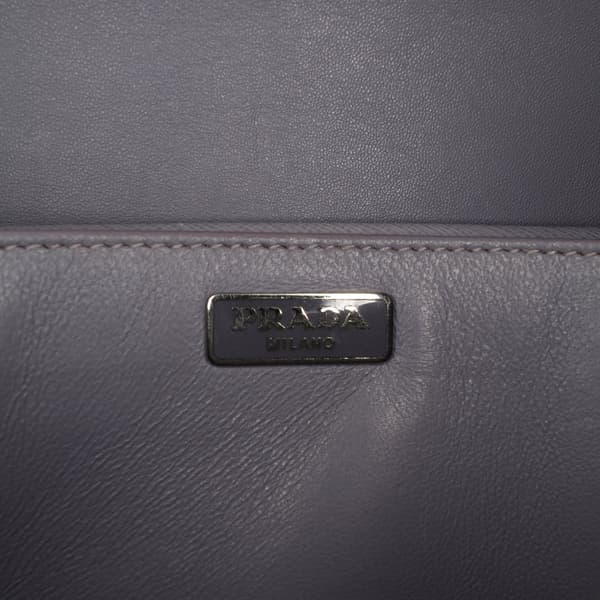 Pre-owned Prada Saffiano Lux Sound Lock Crossbody Purple