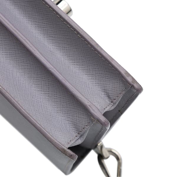 Pre-owned Prada Saffiano Lux Sound Lock Crossbody Purple
