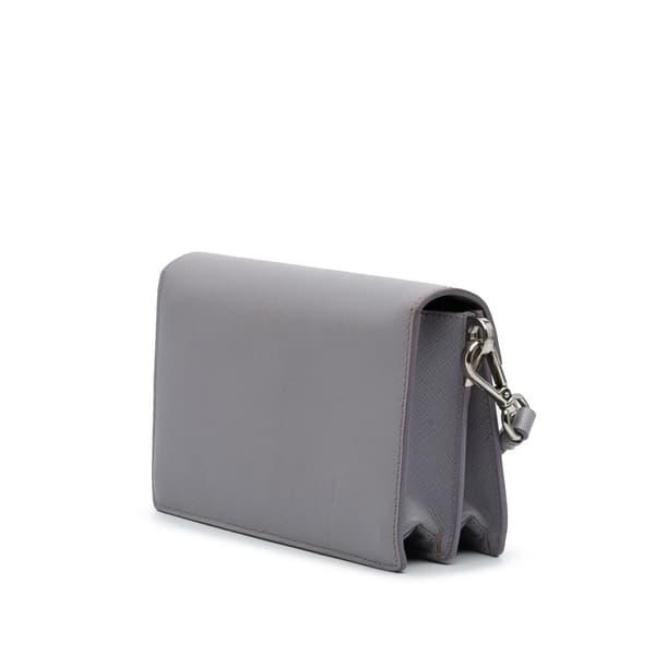 Pre-owned Prada Saffiano Lux Sound Lock Crossbody Purple