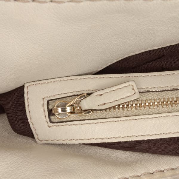 Pre-owned Gucci Guccissima Charlotte Crossbody White