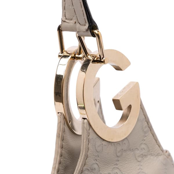 Pre-owned Gucci Guccissima Charlotte Crossbody White