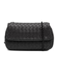 Miniatyrbild 1 av 10: Pre-owned Bottega Veneta Mini Nappa Intrecciato Expandable Chain Flap Crossbody Gray