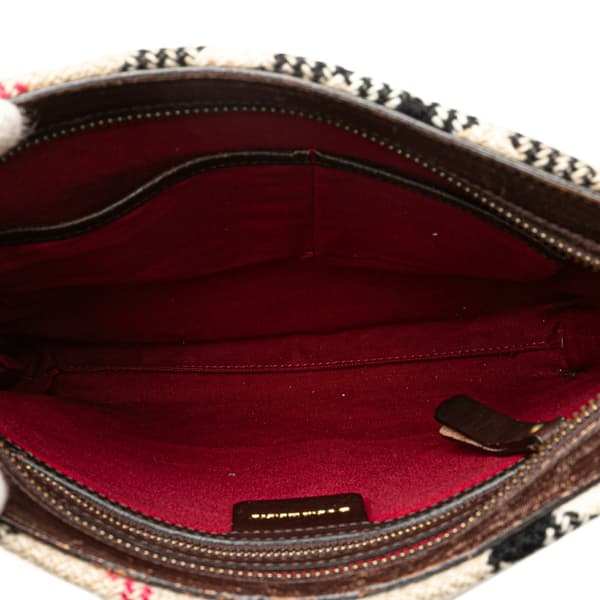 Pre-owned Burberry Supernova Check Wool Crossbody Brown