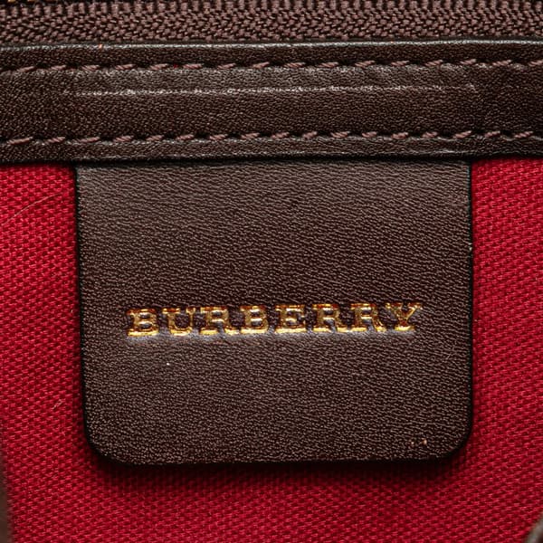 Pre-owned Burberry Supernova Check Wool Crossbody Brown