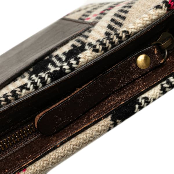 Pre-owned Burberry Supernova Check Wool Crossbody Brown