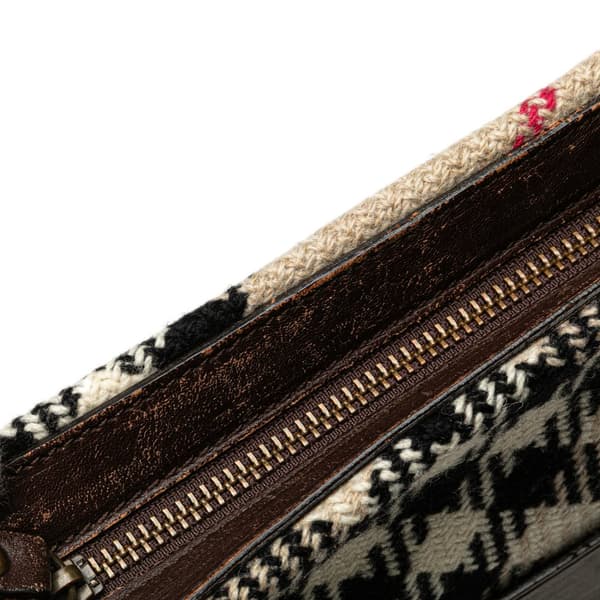 Pre-owned Burberry Supernova Check Wool Crossbody Brown