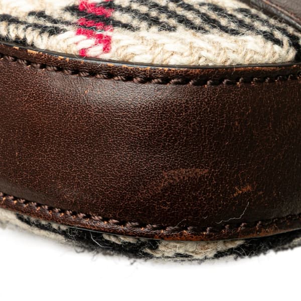 Pre-owned Burberry Supernova Check Wool Crossbody Brown