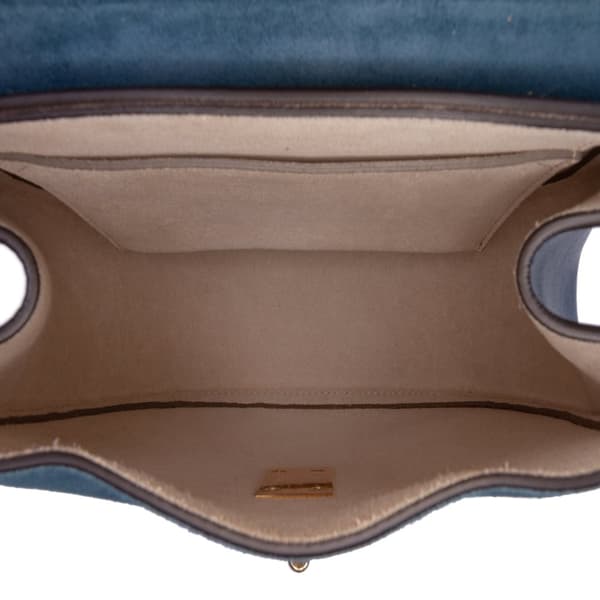 Pre-owned Chloé Small Suede and Calfskin Drew Crossbody Blue