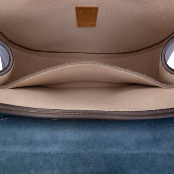 Pre-owned Chloé Small Suede and Calfskin Drew Crossbody Blue