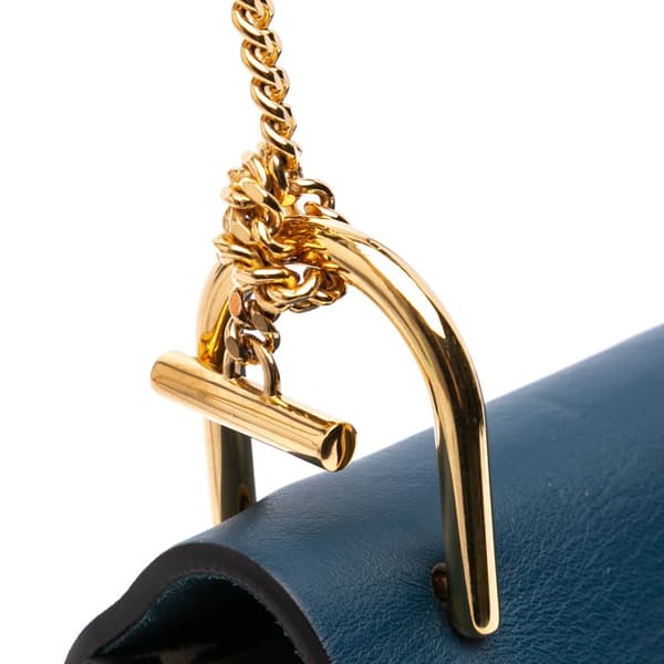 Pre-owned Chloé Small Suede and Calfskin Drew Crossbody Blue