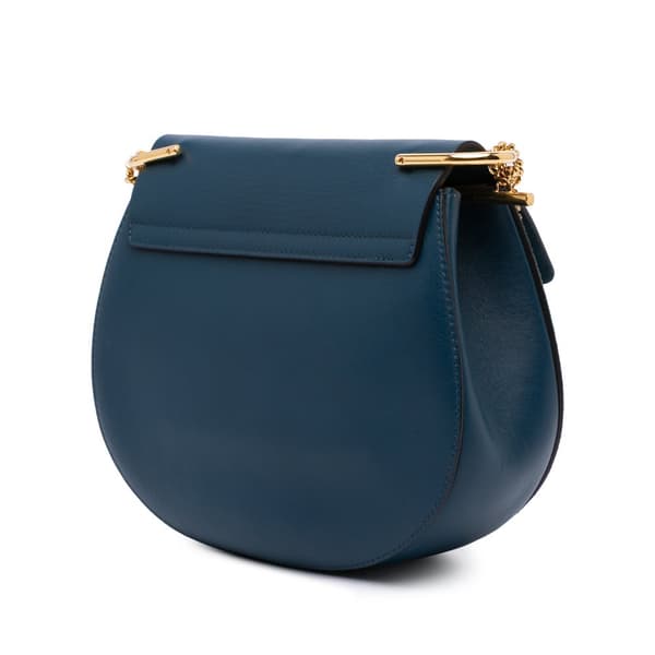 Pre-owned Chloé Small Suede and Calfskin Drew Crossbody Blue