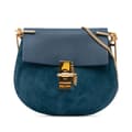 Miniatyrbild 1 av 10: Pre-owned Chloé Small Suede and Calfskin Drew Crossbody Blue