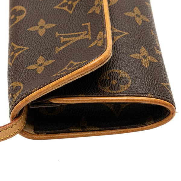Pre-owned Louis Vuitton Monogram Pochette Twin PM Brown