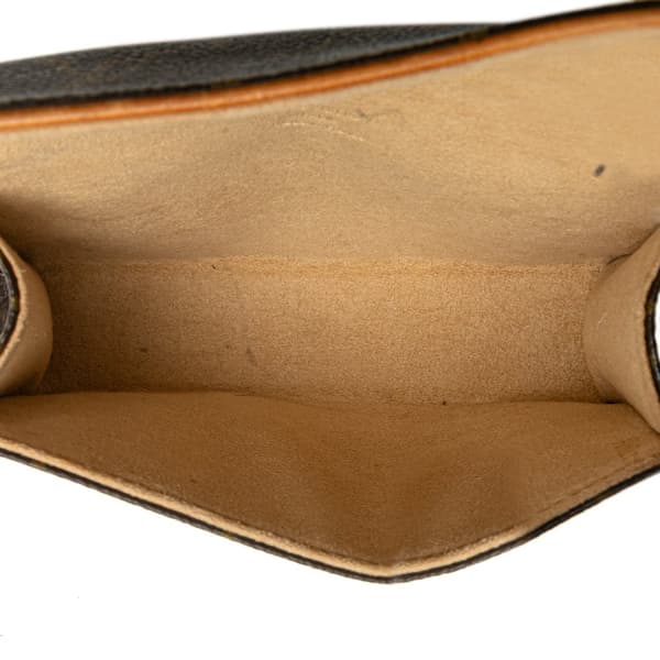 Pre-owned Louis Vuitton Monogram Pochette Twin PM Brown