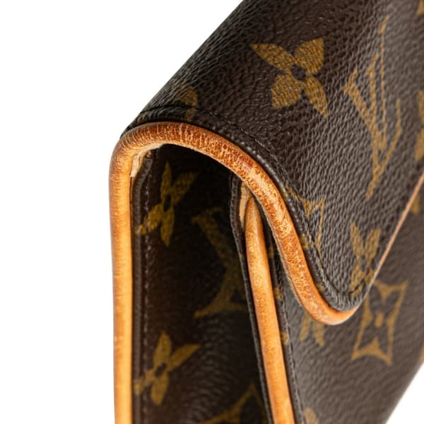 Pre-owned Louis Vuitton Monogram Pochette Twin PM Brown
