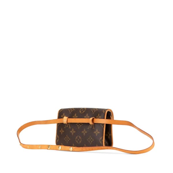 Pre-owned Louis Vuitton Monogram Pochette Twin PM Brown