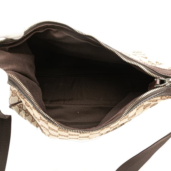 Pre-owned Gucci GG Canvas Crossbody Brown