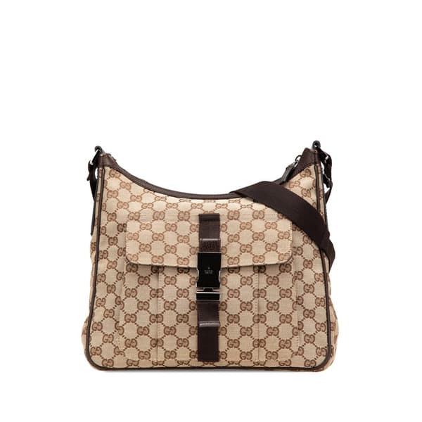 Pre-owned Gucci GG Canvas Crossbody Brown